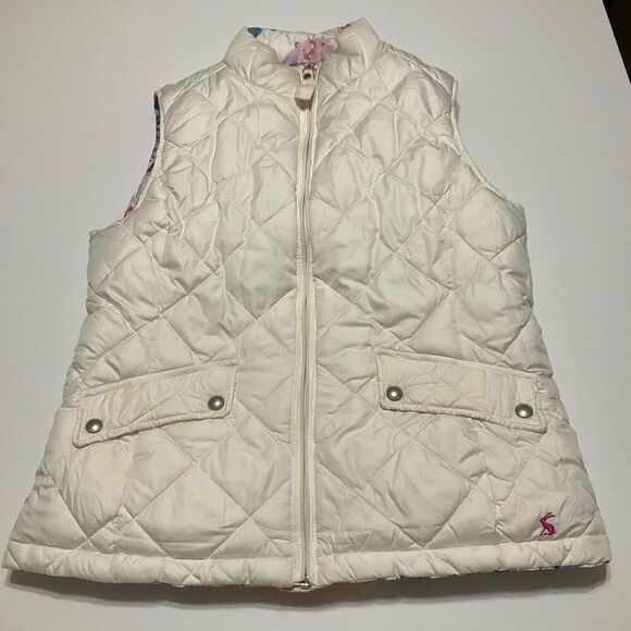 Joulet Reversible Floral/Cream Puffer Vest - Picture 5 of 10